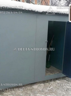 ВГС Распашные гаражные ворота с калиткой Н-К для узкого проема наружная