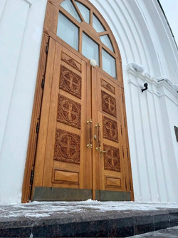 Дверь в Храм усиленная с терморазрывом ДМД-Н отделка ручной работы