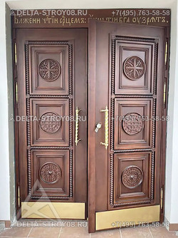Дверь в Храм большого размера прямоугольная с усиленными петлями