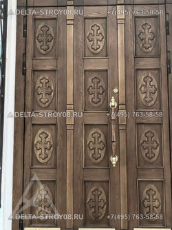 Дверь в Церковь 02 для входной зоны Храма православного дубовая