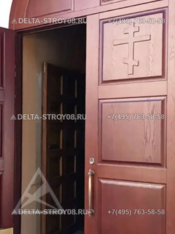 Дверь в Храм для зоны входа с металлической основой деревянная ДХ
