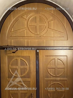 Дверь в Храм для зоны входа с металлической основой деревянная ДХ
