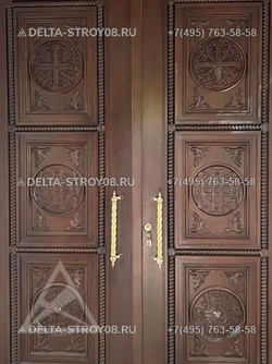 Дверь в Храм для зоны входа с металлической основой деревянная ДХ