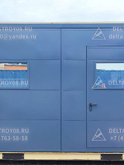 EI-60 Противопожарные ворота ВС остекленные синие двухстворчатые Н