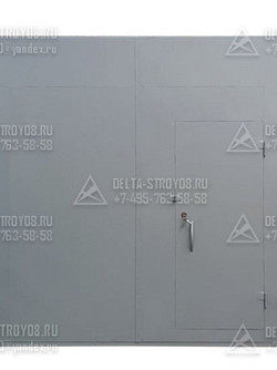 Распашные ворота 2,5 метра утепленные Пр-02 для складов с замком Н
