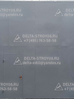 Промышленные ворота распашные с усиленным полотном на каркасе ВП