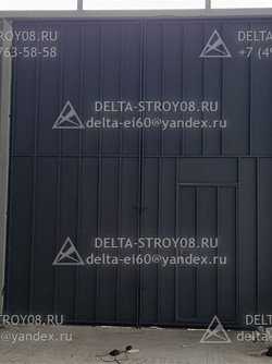 Промышленные ворота распашные с усиленным полотном на каркасе ВП