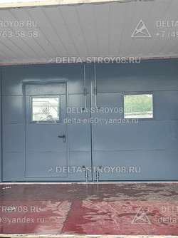 ВСО Распашные ворота 4 метра шириной Н с калиткой встроенной 02