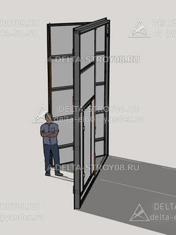 ВСР Распашные ворота коричневые с доставкой и подключением в гараж