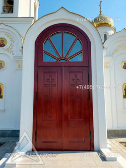 ДЦ Дверь в Храм глухая с православным орнаментом и замком