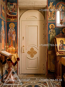ДХ Дверь в Храм однопольная с глухой арочной фрамугой
